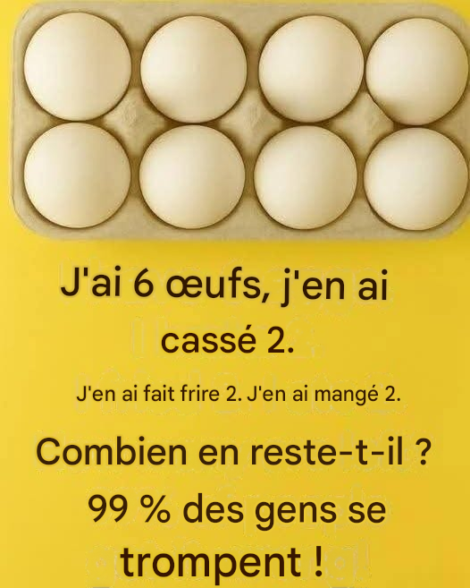 Défi du jour : Seules quelques personnes devinent combien d'œufs il reste.