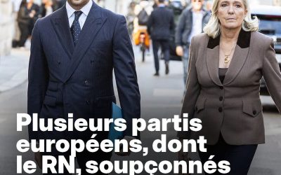 Plusieurs partis européens, dont le Rassemblement national, soupçonnés de détournement de fonds, des perquisitions en cours