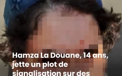 Hamza La Douane, 14 ans, jette un plot de signalisation sur des cyclistes, le pire évité de peu : "Un danger public !"